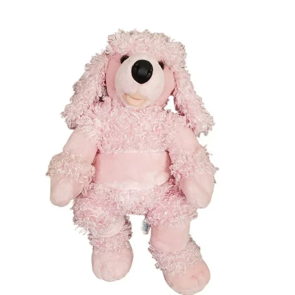 BABW Build a Bear Workshop Pink Poodle Plush Dog Glitter Rainbow Shoes Red Dress - Picture 2 of 11